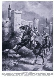 Het beleg van Chaluz (Richard I dodelijk gewond), jaren 1920 door Henry A. Payne